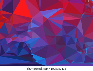 Geometric low polygonal horizontal background. Abstract multicolor mosaic backdrop. Design element for book covers, presentations layouts, title backgrounds. Vector clip art.