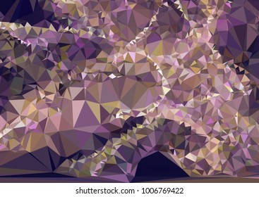 Geometric low polygonal horizontal background. Abstract multicolor mosaic backdrop. Design element for book covers, presentations layouts, title backgrounds. Vector clip art.