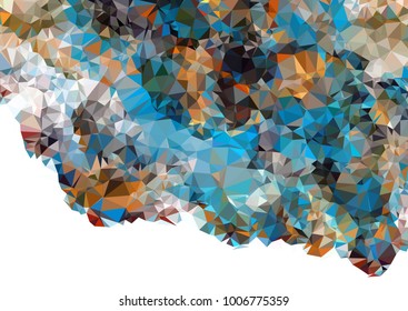 Geometric low polygonal horizontal background. Abstract multicolor mosaic backdrop. Design element for book covers, presentations layouts, title backgrounds. Vector clip art.