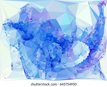 Geometric low polygonal mosaic backdrop. Vector clip art.