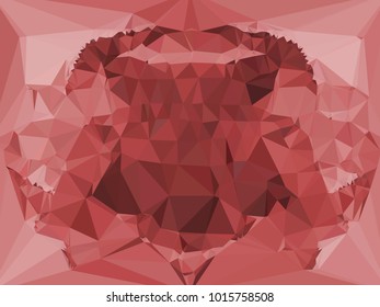Geometric low polygonal red background. Design element for book covers, presentations layouts, title and page backgrounds. Vector clip art.