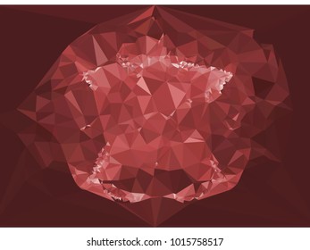 Geometric low polygonal red background. Design element for book covers, presentations layouts, title and page backgrounds. Vector clip art.