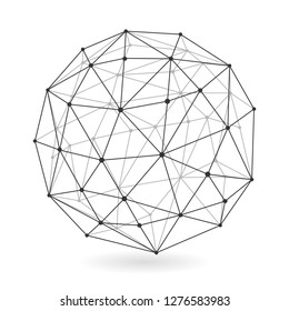 Geometric low polygonal sphere design abstract vector illustration