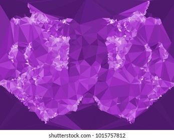 Geometric low polygonal violet background. Design element for book covers, presentations layouts, title and page backgrounds. Vector clip art.
