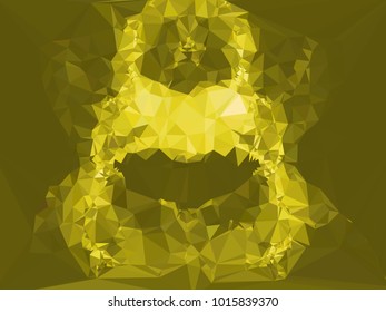 Geometric low polygonal yellow background. Design element for book covers, presentations layouts, title and page backgrounds. Vector clip art.