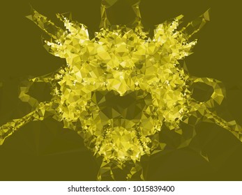 Geometric low polygonal yellow background. Design element for book covers, presentations layouts, title and page backgrounds. Vector clip art.