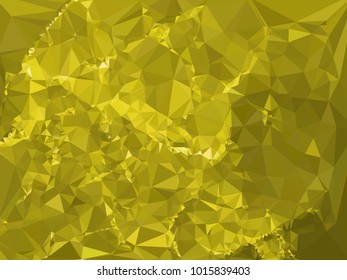 Geometric low polygonal yellow background. Design element for book covers, presentations layouts, title and page backgrounds. Vector clip art.