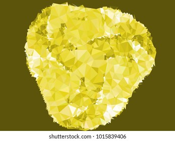 Geometric low polygonal yellow background. Design element for book covers, presentations layouts, title and page backgrounds. Vector clip art.