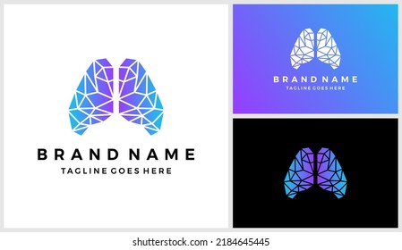 Vector de diseño del logotipo de pulmón geométrico