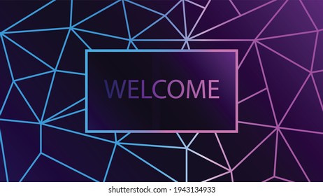 Geometric Luxury Abstract Blue Pink Lowpoly Line Triangles with Gradient Background Welcome Wallpaper Vector