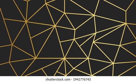 Geometric Luxury Abstract Golden low poly line Triangles with Gradient. Background Vector