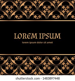 Geometric luxury background vector. Modern circle royal pattern card template. Art deco design for holiday party invitation, beauty spa concept, wedding, save the date, birthday, anniversary.