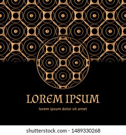 Geometric luxury background vector. Modern circle royal pattern card template. Christmas design for holiday party invitation, beauty spa concept, wedding, save the date, birthday, anniversary.