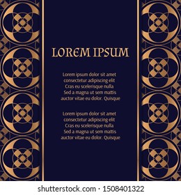 Geometric luxury background vector. Modern circle royal pattern card template. Floral design for holiday party invitation, beauty spa concept, wedding, save the date, birthday, anniversary.