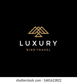 Geometric Luxury Bird Travel Logo template