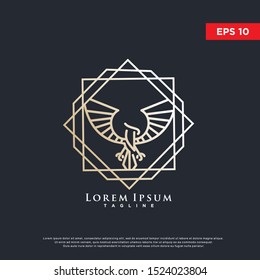 geometric luxury eagle logo. modern icon, template design