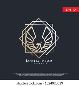 geometric luxury eagle logo. modern icon, template design
