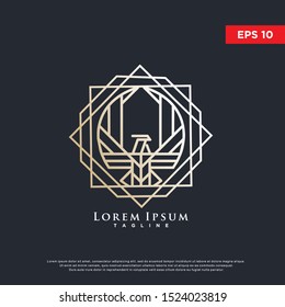 geometric luxury eagle logo. modern icon, template design