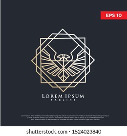 geometric luxury eagle logo. modern icon, template design