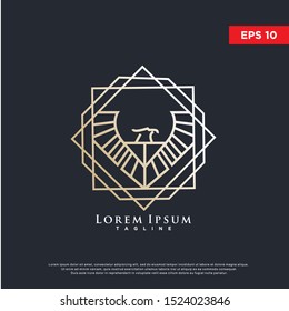 geometric luxury eagle logo. modern icon, template design
