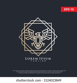 geometric luxury eagle logo. modern icon, template design