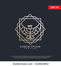 geometric luxury eagle logo. modern icon, template design