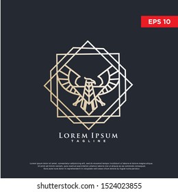 geometric luxury eagle logo. modern icon, template design