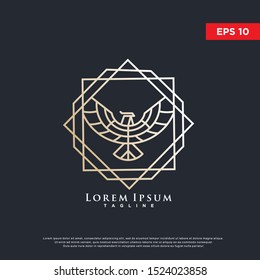 geometric luxury eagle logo. modern icon, template design