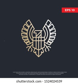 geometric luxury eagle logo. modern icon, template design