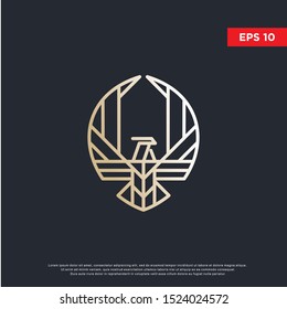 geometric luxury eagle logo. modern icon, template design