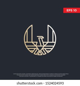 geometric luxury eagle logo. modern icon, template design