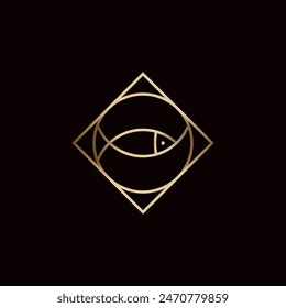 Geometric Luxury Fish Logo Icon Vector