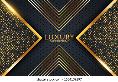 Geometric luxury gold metal background. Graphic design element for invitation, cover, background. Elegant decoration