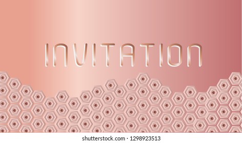 Geometric luxury header pattern. pink  vector illustration for invitation, cover, border. element for design