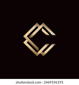 Geometric Luxury Initials CC Logo Icon Vector