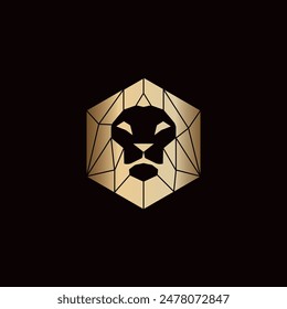 Geometric Luxury Lion Logo Vector Illustration