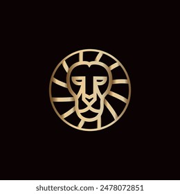 Geometric Luxury Lion Logo Vector Illustration