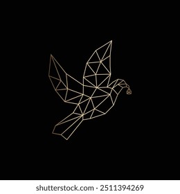 Geometric Luxury Pigeon Logo Vector Illustration