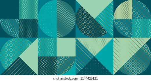 Geometric luxury seamless pattern for background, wrapping paper, fabric, surface design. Simple geometry motif stock vector illustration