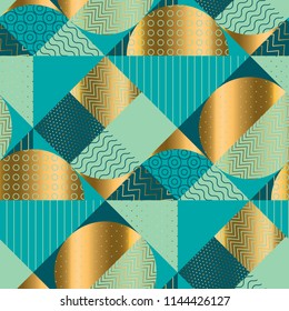 Geometric luxury seamless pattern for background, wrapping paper, fabric, surface design. Simple geometry motif stock vector illustration