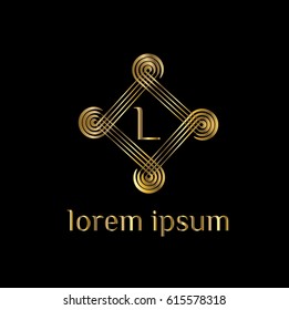 Geometric luxury vector logo for boutique, restaurant, hotel. Letter L monogram. 