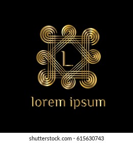 Geometric luxury vector logo. Letter L monogram