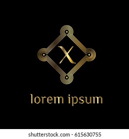 Geometric luxury vector logo. Letter X monogram