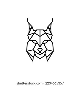 geometric lynx head black logo vector icon download