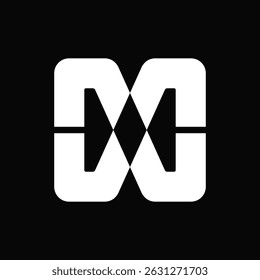 GEOMETRIC M 2 LOGO DESIGN IDEA VECTOR.eps