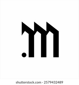 Geometric M logo design with door concept.