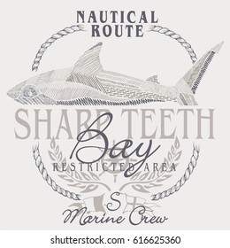 Geometric made shark emblem