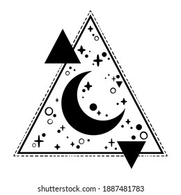 geometric magic composition of triangles and a crescent