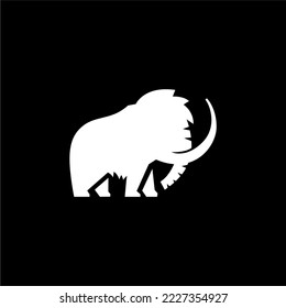 Geometric mammoth logo design template