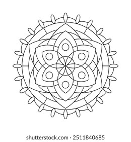 Geometric mandala art vector design. Abstract mandala drawing illustration isolated on white background
